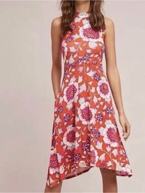 Maeve Anthropologie Clearly Floral Sleeveless Asymmetrical Dress XS